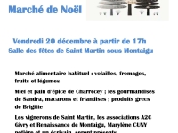 Marché de Noël le 20 décembre à Saint-Martin-sous-Montaigu 