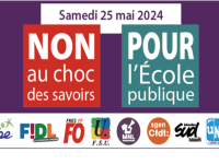 "Non au « Choc des savoirs », journée nationale de mobilisation le samedi 25 mai pour l’École publique !"