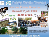 Les portes-ouvertes du Collège Camille Chevalier sont annoncées le 1er juin 