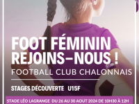 FOOT FEMININ - Stage découverte au FC CHALON pour les 13/14 ans 