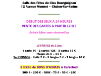 Le loto du Comité des Oeuvres Sociales de la ville de Chalon et du Grand Chalon se tient le dimanche 17 novembre 