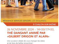 Thé dansant à la résidence services séniors Domitys "Les Séquanes" à Chalon ... ouvert à tous le 26 novembre 