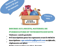 Bourse aux jouets, articles de puériculture et vêtements enfant à Saint-Loup de Varennes ce dimanche 