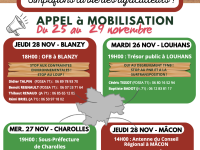 CRISE AGRICOLE - 4 points de mobilisation annoncés en Saône et Loire 