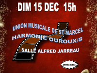 L'Union musicale de Saint-Marcel et l'Harmonie d'Ouroux vous donnent rendez-vous le 15 décembre 