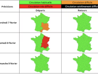 Bison futé prévoit une circulation "très difficile" samedi dans l'est de la France