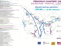 330 M€ prévus sur le réseau ferroviaire, dont 52 M€ cofinancés avec l’État et le Conseil Régional de Bourgogne-Franche-Comté.