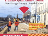 Travaux du quai Saint-Cosme : évolution de l’accès au quartier Saint-Cosme depuis le quai à compter de fin mars 2025