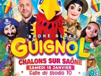 Guignol et Rio le Perroquet... en visite à Chalon sur Saône en janvier 