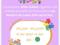 Collecte de jouets le 4 février à Rully au profit des Ateliers du Coeur d'Arnay le Duc 