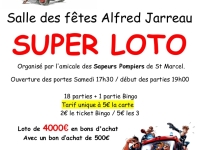 Le super-loto de l'Amicale des sapeurs pompiers de Saint-Marcel... c'est le 5 octobre 