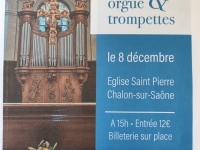 Grand concert d'orgue et trompettes en l'Eglise Saint-Pierre le 8 décembre 