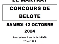 Concours de belote samedi prochain à Marcilly les Buxy 