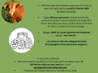 SALON AGRICULTURE 2025  - Profitez de l'organisation du Lycée Agricole de Fontaines 