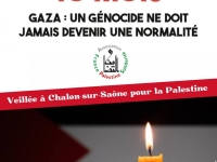 Une veillée pour la Palestine, samedi à Chalon sur Saône