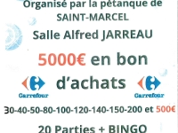 La Pétanque de Saint Marcel organise son loto le dimanche 26 janvier 