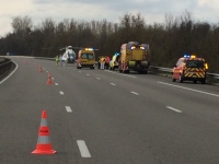 Un agent APRR percuté par une roue de poids lourd sur l'autoroute A6