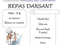 Il est encore temps de vous inscrire au repas dansant de l'Amicale des Charreaux 