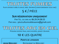 VENTE DE TRUITES arc en ciel et TRUITES FUMEES - Dernière vente de l'année.. annoncée pour le 23 décembre 