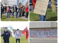 Les professeurs du 1er et du 2nd second degré manifestent devant l'inspection académique à Mâcon