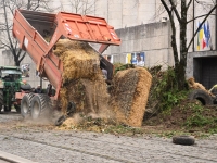 Plusieurs dizaines de tonnes de fumier et de pneus déversés devant des sites politique clés de la ville de Dijon