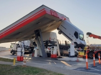 Impressionant accident sur une aire d'autoroute dans la Marne 