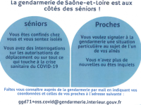 CORONAVIRUS - La gendarmerie nationale se met à disposition des seniors de Saône et Loire 