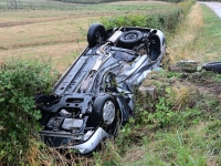 Glissade et voiture sur le toit pour cet automobiliste dans le Mesvrin 