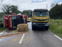 Un poids-lourd couché sur la RD973 entre Autun et Beaune