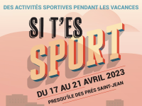 VACANCES PAQUES - Des activités sportives proposées du 17 au 21 avril aux Près Saint Jean 