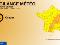 ORAGES - La vigilance Orange étendue à 28 départements 