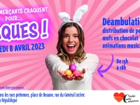 Distribution de chocolats de Pâques et ambiance musicale le samedi 8 avril dans les rues piétonnes de Chalon