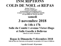 Ce Samedi 3 novembre : Comité St Cosme/Bellevue : Inscriptions colis de Noël et repas