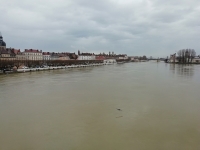 Montée des eaux à Chalon-sur-Saône la nuit dernière 