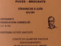 La dynamique équipe du Comité de Quartier Centre Pasteur vous propose son marché aux puces et brocante le 6 juin Place de l’Hôtel de Ville