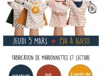 Jeudi 5 mars 2020 : Atelier Marionnettes à la Bibliothèque Municipale