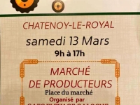 Le samedi 13 Mars 2021 à Châtenoy le Royal, le marché des producteurs locaux aura bien lieu.