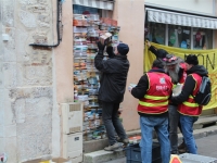 Le local du candidat d'Ensemble Chalon emmuré par des opposants à la réforme des retraites