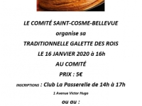 Jeudi 16 Janvier à 16h : Galette des rois avec le comité St Cosme/Bellevue à Chalon