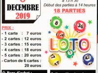 Dimanche 8 décembre : Loto organisé par l'Amicale des Charreaux