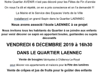 Vendredi 6 décembre à 16h30 : Venez nombreux décorer le grand sapin du quartier Laënnec