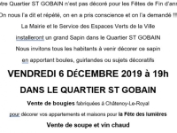 Vendredi 6 décembre à 19h : Venez nombreux décorer le grand sapin au quartier St Gobain