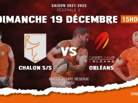 Match de retard de Fédérale 2 - poule 2 : RTC (Rugby Tango Chalonnais) - Orléans, venez encourager  les rugbymans chalonnais    