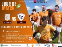 9e journée de fédérale 2 poule 1, dimanche 24 novembre à 15 heures 15 : Chalon RTC – P.U.C, venez encourager les rugbymans chalonnais 