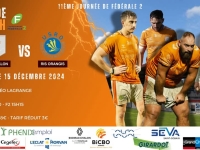 Dimanche 15 décembre à 15 h 15, 11ème journée de Fédérale 2 : Chalon RTC - Ris Orangis, venez encourager les rugbymans chalonnais 