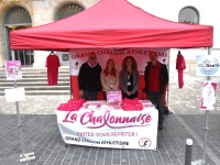 Le stand de la course ‘La Chalonnaise’ (départ dimanche 29 septembre à 10 heures) était présent sur le marché Place de l’Hôtel de Ville