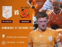 6ème journée de fédérale 2 poule 1, dimanche  27 octobre à 15 heures 15 : Chalon RTC – Bourges, venez encourager les rugbymans chalonnais 