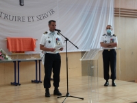 Réception dans le gymnase de la Caserne Carnot à l'occasion de la passation de commandement