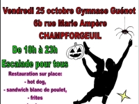 Champforgeuil : La nuit de la grimpe, ambiance Halloween, organisée par "Les Lézards au soleil" vendredi 25 octobre Gymnase Guénot.