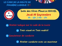 Châtenoy le Royal : le CCAS organise une animation sur le code de la route pour les séniors de plus de 70 ans le 19 septembre 2024 à la salle des Fêtes Maurice Ravel.   